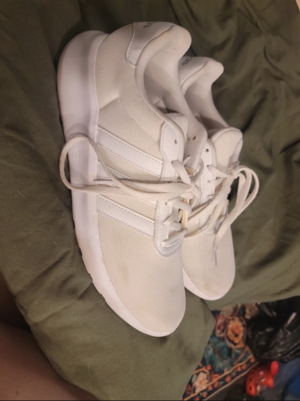 adidas  All-White Low-Top Athletic Sneakers